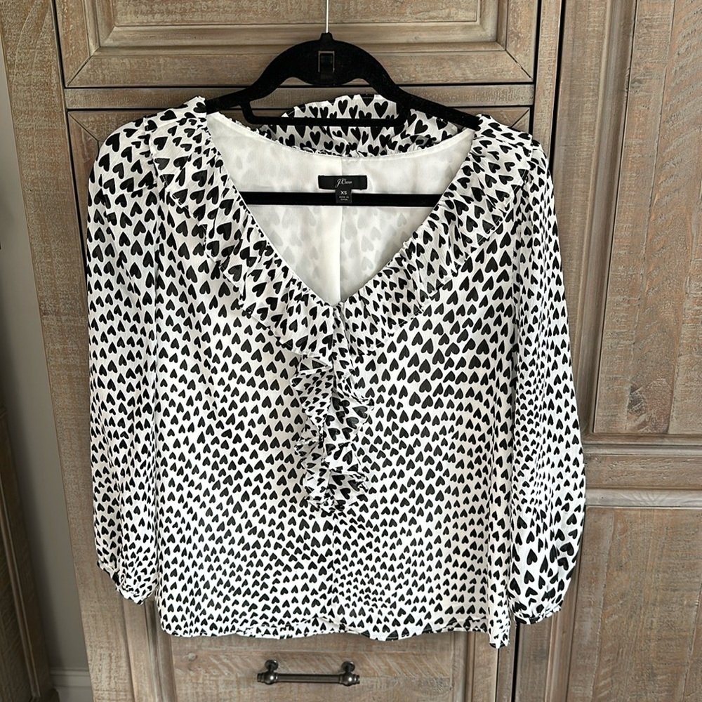 Jcrew heart blouse